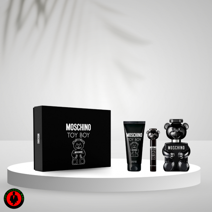 MOSCHINO Toy Boy 3 pcs Men's Perfume Gift Set (3.4oz edp sp,3.4oz Perfumed Body Gel,10ML edp sp)