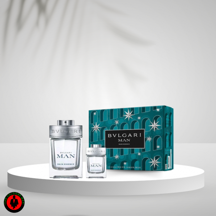 Bvlgari Man Rain Essence 2pc Men Gift Set (3.3oz edp sp,15ml edp sp)