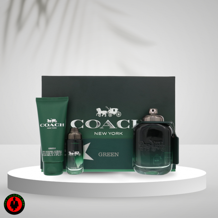 Coach Green 3 Piece Gift Set For Men Edt Sp 3.4, Shower Gel 3.4, Sp 0.5 Oz