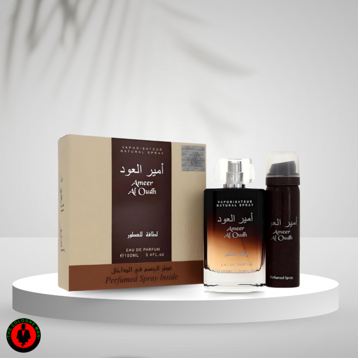 Lattafa Ameer Al Oudh 2 PC Gift SET for Unisex (LI FREE) 3.4oz edp sp,50ml Perfumed Spray)