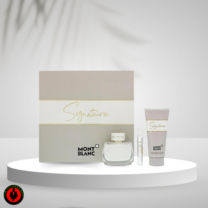 Mont Blanc Signature 3pc Gift Set for Women EDP SP (3.0, BL 3.4, SP 0.25 OZ)