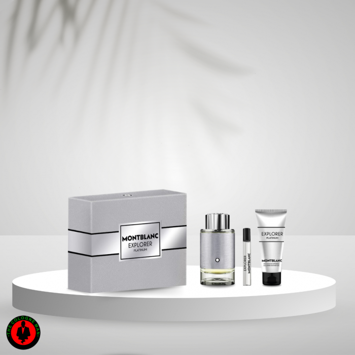 Mont Blanc Explorer Platinum 3 Gift Pc Set for Men EDP SP (3.4, SG 3.4, SP 0.25 OZ)