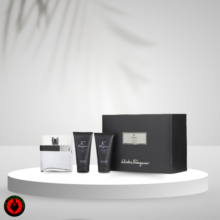 Salvatore Ferragamo F-Black 3pc Gift Set for Men EDT (3.4, S/G 2.5, A/S 2.5 OZ)