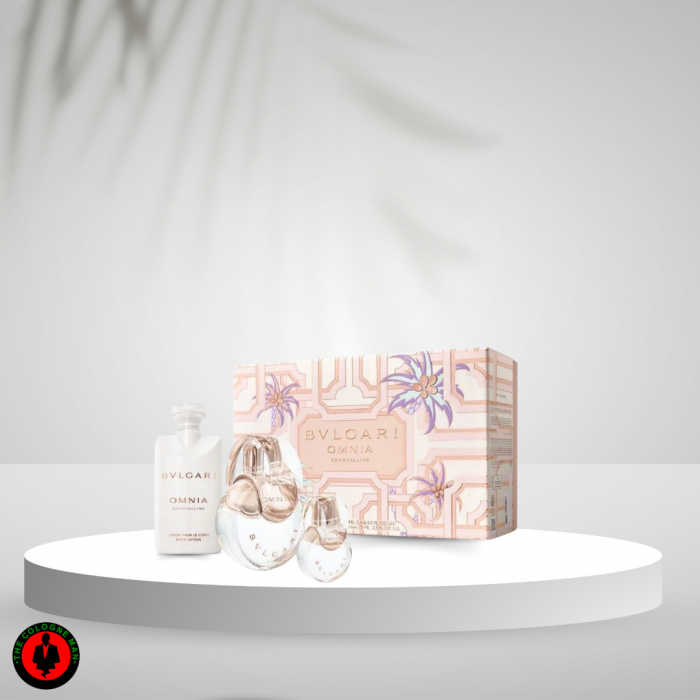 BVLGARI Omnia Crystalline 3PC Gift Set for Women (H/B)(LI FRE) (3.4oz edt sp,2.5oz Body Lotion,15ML edt sp)