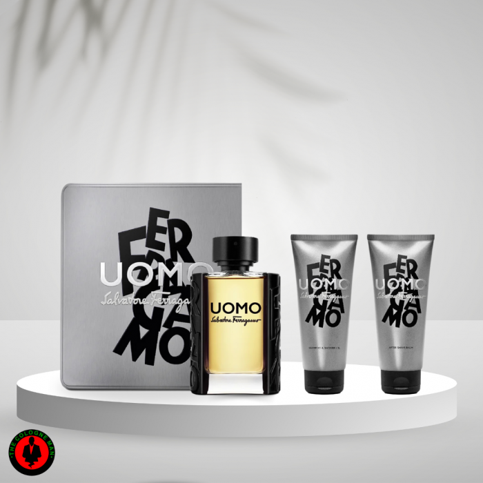 Salvatore Ferragamo Uomo Edt 3PC Gift Set For Men (100ml + After Shave 100ml + Shower Gel 100ml)